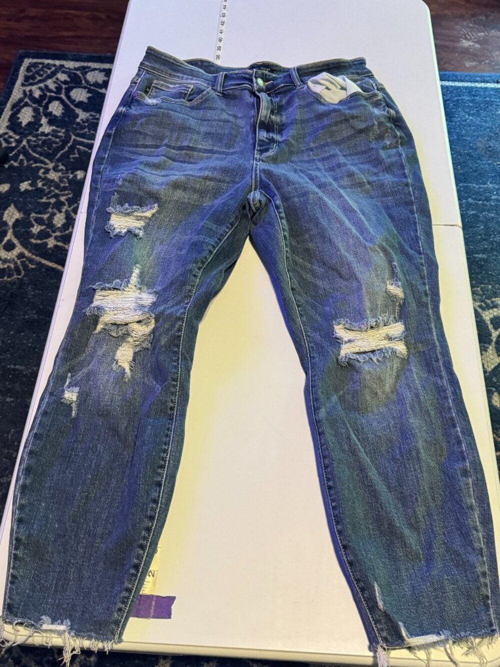 Judy Blue - Distressed Skinny Jeans - Med Wash - 14W